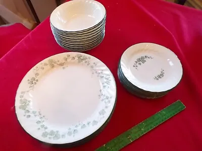 $5 • Buy 5$ REPLACEMENT Corelle Callaway Ivy Swirl Green Trim PLATES BOWLS YOU PICK