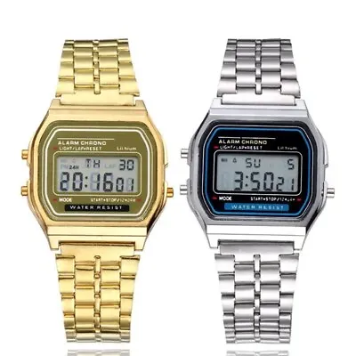 Casio Lookalike Watch Vintage Retro Silver/Gold Stainless Steel Digital Unisex • $19.99