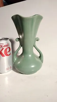 Antique Red Wing Pottery Vase 505 7.8  Tall 5  Wide Green • $26.95