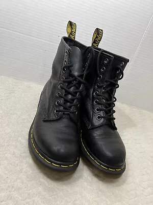 Doc Martens AirWair 11821 8-Eye Combat Boots Black Leather Women’s Size 6 • $65