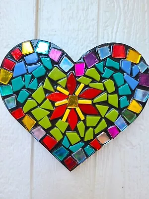 MOSAIC WALL HANGINGMosaic Art WallOutdoor Wall ArtGarden Heart • $65