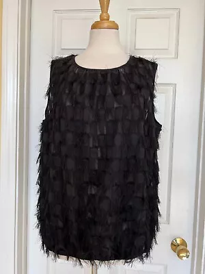 MAX EDITION Black Ruffle Top Size XL • $19.99