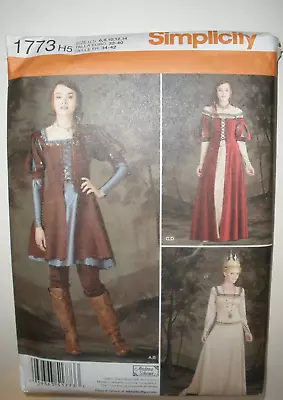 Simplicity 1773 Renaissance Costume Dress Pattern Bridal Medieval Huntress 6-14 • $12.99