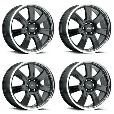 Set 4 20  Voxx Turin Gloss Black Mirror Machined Lip 20x8.5 6x5 6x135 39mm Rims • $1168