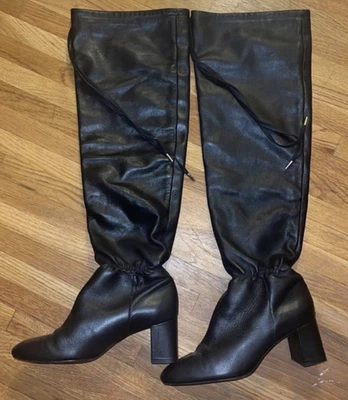 $16.99 • Buy Black Zara Heeled Knee High Boots Size 39