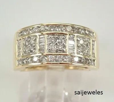 Lab-Created 3CT Round Cut Diamond Men's Wedding Band Ring 14K Yellow Gold Finish • $133.50