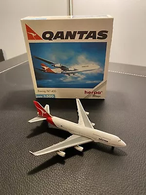 Herpa Wings Qantas Boeing 747-400 Diecast Model Scale 1:500  • $25