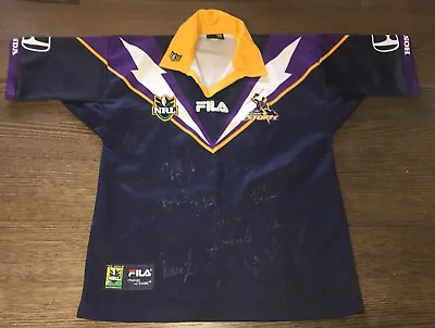 $899 • Buy Melbourne Storm  Hand Signed Jersey Jumper  (Heritage) FILA (Kids S)1999 Vintage