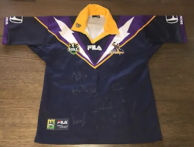 Melbourne Storm  Hand Signed Jersey Jumper  (Heritage) FILA (Kids S)1999 Vintage • $899