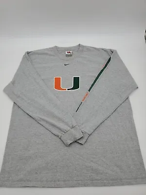 Nike USA Vintage Shirt Miami Hurricanes XLarge Gray Longsleeve Sports..H • $15