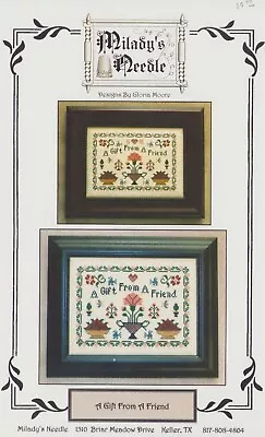 Cross Stitch MiLady's Needle Gift Friend Sampler Primitive Vintage Embroidery • $8.95