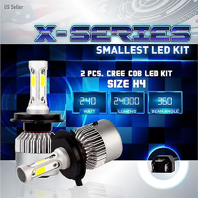 240W 24000LM CREE LED 6000K White Headlight Dual Hi / Lo Kit - H4 HB2 9003 • $17.79