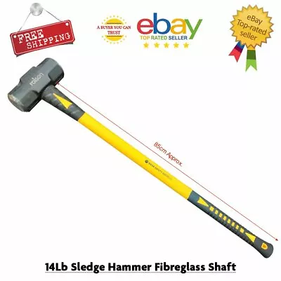 £27.99 • Buy 14lb Sledge Hammer Fibreglass Shaft Steel Heavy Duty Professional
