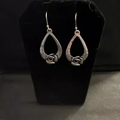 VTG Sterling Silver 925 Teardrop Earrings Drop/Dangle Earrings • $47.49