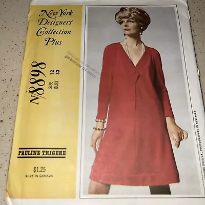 1967 McCalls New York Designer's Collection Plus Pattern N/8898 Pauline Trigere  • $13