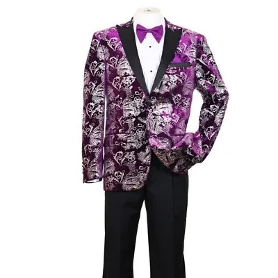 Men's Formal Tuxedo Blazer/Jacket Metallic Sequin Shawl Collar Jacket 818 • $69.99