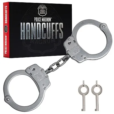 Police Magnum Stainless Steel Heavy Duty Handcuffs-Law Enforcement Security Gear • $25.99