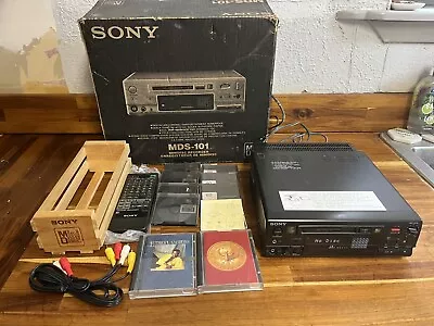 Vintage Sony MiniDisc MDS-101 With Box Disks Remote And Extras • $340