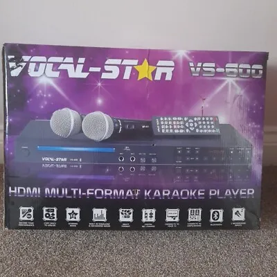 Vocal Star VS600 Multi Format HDMI DVD Karaoke Player With 2 Mics & Disc NO REM • £40