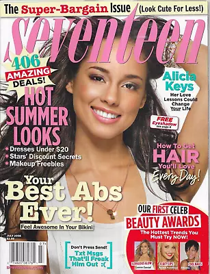 Seventeen Magazine Alicia Keys Celebrity Beauty Awards Summer Fashion Best Abs • $13.45