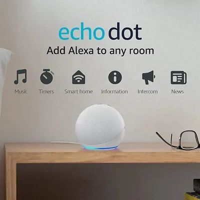 $64.99 • Buy Amazon Echo Dot Smart Speaker With Alexa (4th Gen) - Glacier White