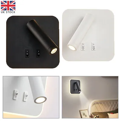 Led Wall Lamps Reading Strip Light Back Light Bedroom Sconce With Switch Home UK • £15.35
