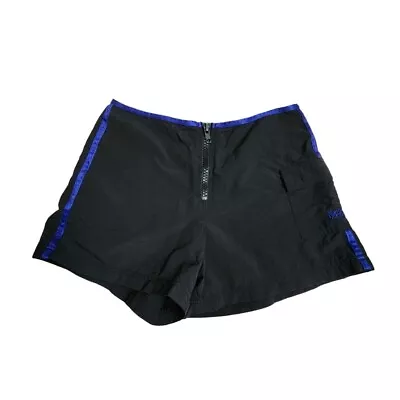 MOSSIMO X VINTAGE 90's Nylon Hot Shorts Zip Front In Black Size S • $38.99