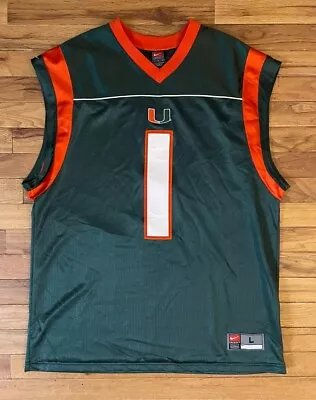 Nike Team Miami Hurricanes Basketball Jersey #1 Men’s Size Large Green • $29.95