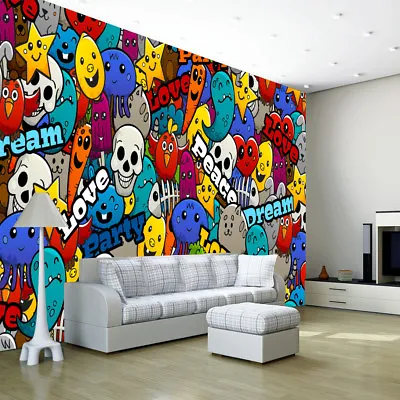 £49.99 • Buy Graffiti Wallpaper Mural Photo Wall Sticker Boob Home Boy Teen Room Poster Decor