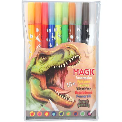 £9.68 • Buy Dino World Magic Coloured Felt Pens Double Sided Pack Of 10 From Depesche