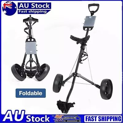 AU Foldable Golf Buggy Trolley Cart Push Pull +2 Wheels Steel Labour-saving Cart • $88.99