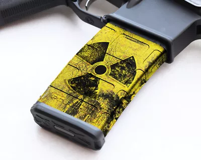 Magazine Wrap RADIATION YELLOW GRUNGE AR Vinyl Skin 5.56 .223 Airsoft ARM30-1021 • $12.99