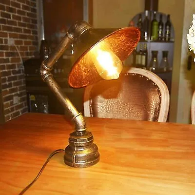 Vintage Industrial Table Lamp Rustic Retro Style Pipe Light Steampunk Desk Light • $33.44