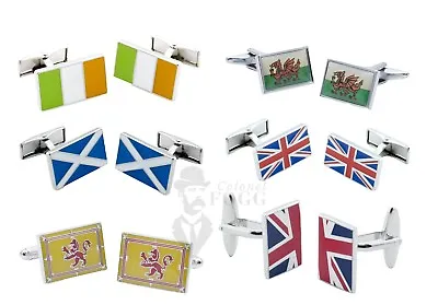 Flags Of The British Isles Cufflinks - Irish Tricolour  Saltire Welsh Dragon  • £7.99