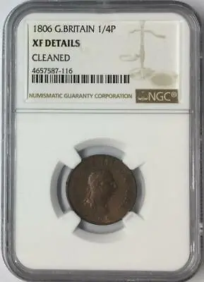 1806 1/4P Great Britain 1/4 Penny XF Details # • $35
