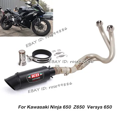 For Kawasaki Ninja 650 Z650 Versys 650 ER6N Exhaust Header Pipe Link Muffler • £199.20