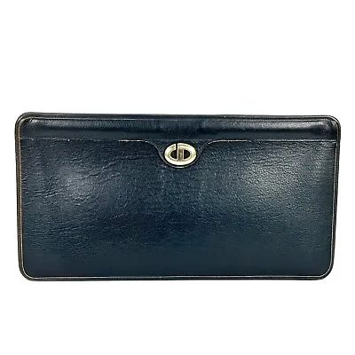 Christian Dior Leather Clutch Bag Navy Black Authentic /N01-0064 • $199