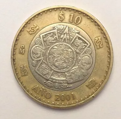 10 Mexican Pesos Model 2001 Millennium Very Rare In Mexico And USA • $250