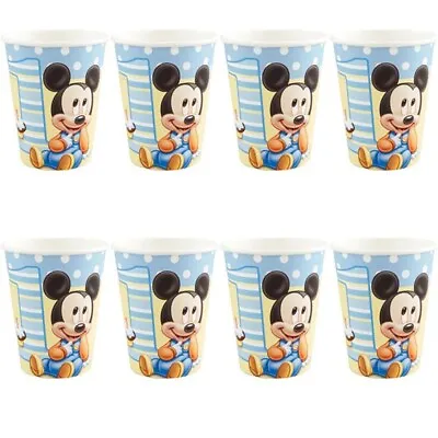 Disney Mickey 1st Birthday Party Cups Officially Licensed 8 Pcs • $1.99