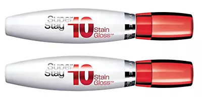 Maybelline New York Superstay 10 Hour Stain Gloss Cool Coral 0.35 Oz (2 Pack) • $7.99