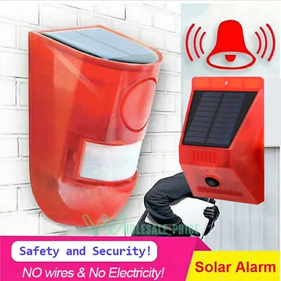 Solar Animal Repeller Motion Sensor Outdoor Alarm Lamp Security Loud Siren Light • $19.99