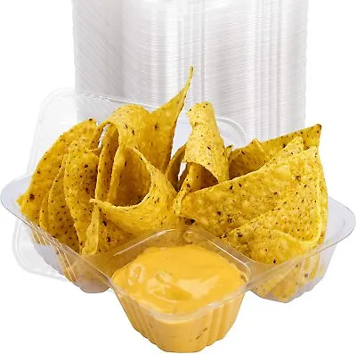 [100 Pack] 5x6 Clear Plastic Disposable Nacho Tray For Concessions By Avant Grub • $19.52