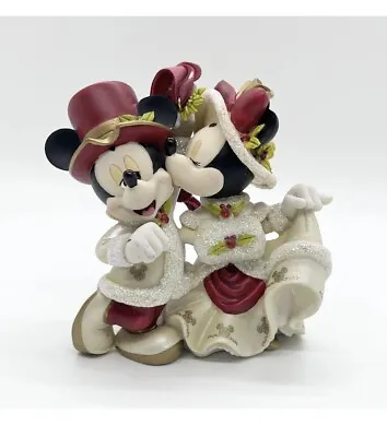 Disney  Mickey Minnie Mouse Victorian Kissing Christmas Porcelain Statue • $49.95