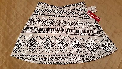 NWT Hot Kiss Black And WHite Tribal Print Mini Skirt (S Juniors) • $9