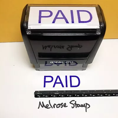 $12.95 • Buy Paid Rubber Stamp Purple Ink Self Inking Ideal 4913 Large