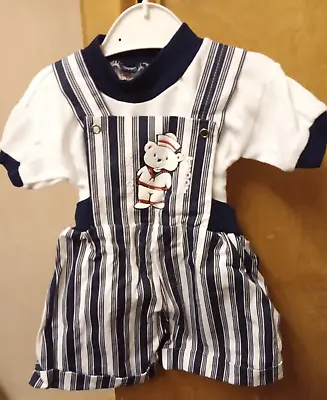 Baby Boy Sailor Teddy Shorts Set 0-6 Months • £6