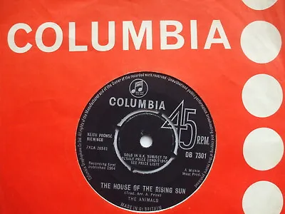 £3.99 • Buy The Animals - House Of The Rising Sun - Columbia DB-7301 - 4 Prong  - EX- 45