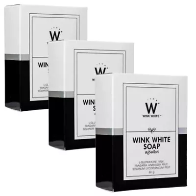 SOAP WINK WHITE Whitening Skin Body Face Cleansing Brightening Lightening 3 Pcs • $28.90