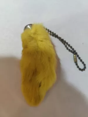 Vintage 1970s-1980s Lucky Charm Rabbit’s Foot Keychain Yellow • $8.50