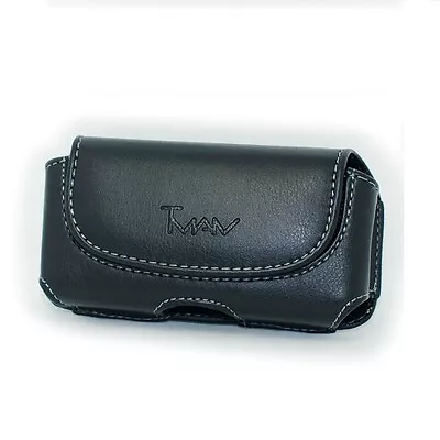 Black Horizontal Leather Clip Side Holster Case Pouch For Kyocera Brigadier • $6.40